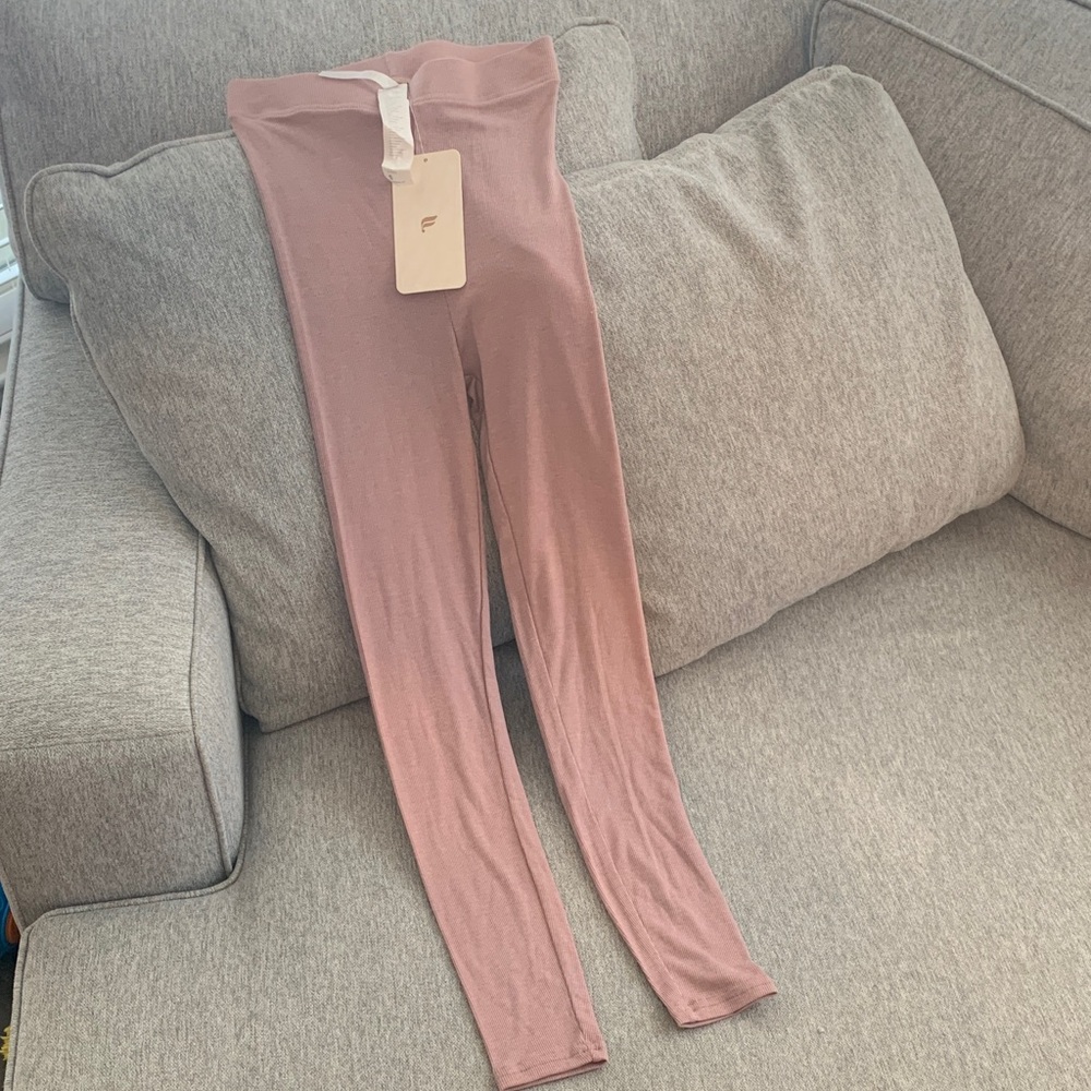 Fabletics Restore knit High-Waisted Pink Leggings workout lounge pants NWT